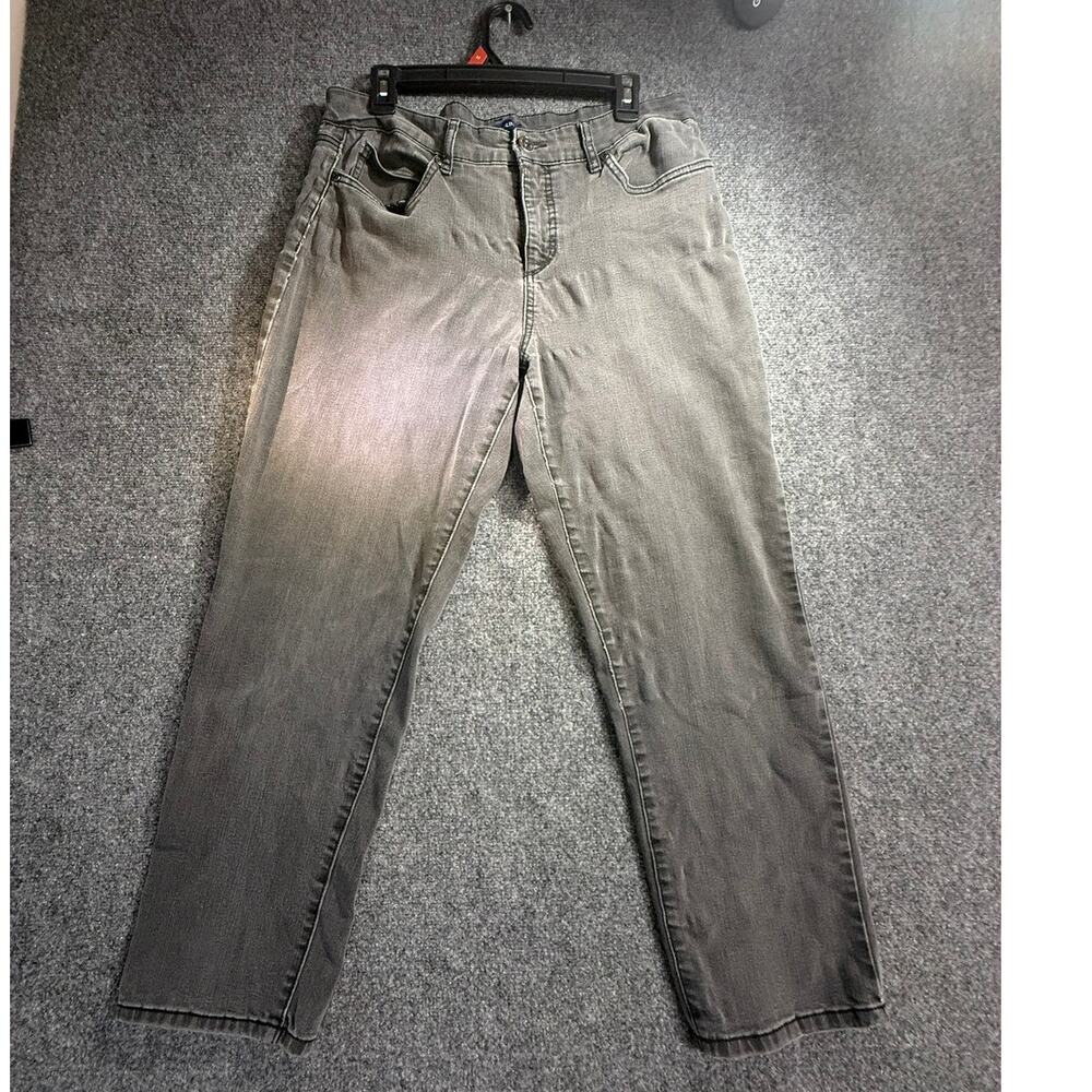 Bandolino Mandie Women's Gray Straight Leg Stretch Denim Jeans Size 14S